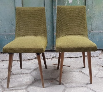 Krzesła tapicerowane, fotel PRL lata 70