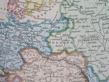 1868 oryginał BIG mapa EUROPA POLSKA KRESY UKRAINA
