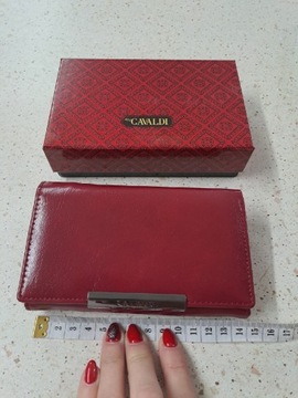 Cavaldi portfel damski czerwony skórzany 