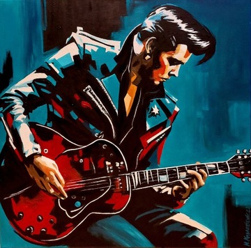 AMBROZIEWICZ Obraz olejny 60X60 Elvis Presley