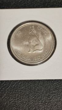 50 CENT KANADA M.OKOL 1967 ROK SREBRO 0.800