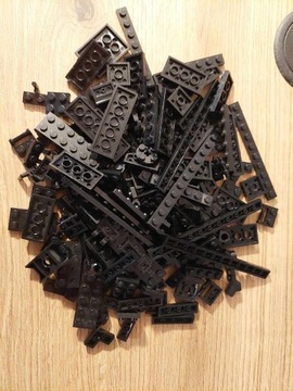 LEGO czarne plates płytki 0,1kg MIX płaskie 100g