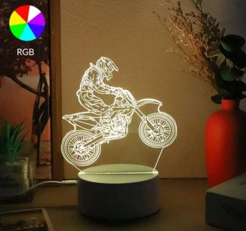 Lampa LED w formie motocykla święcąca na 7 kolorów