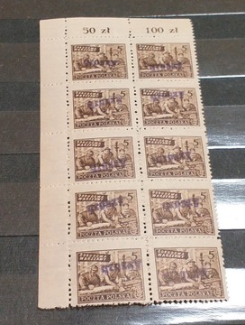 1950 Polska Fi 513** nadruk groszy Odbudowa War.