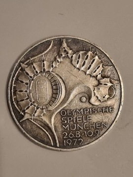 10 MARK SILVER 1972 GERMANY OLYMPIC STADIUM 