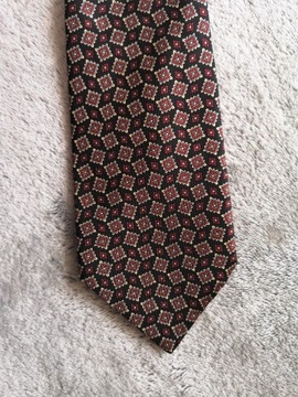 Krawat jedwabny klasyczny czarny bordowy