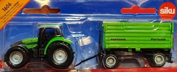 Siku 1606, Traktor DEUTZ-FAHR z 2-osiową przyczepą