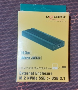 OBUDOWA ADAPTER SSD DELOCK M.2 NVME -> USB-C 3.1