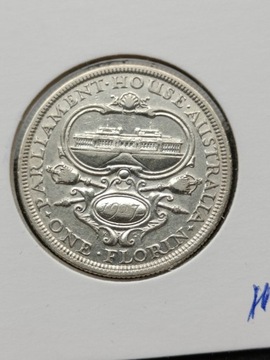 1 Florin 1927r. Australia srebro parlament ładny 