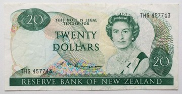 Banknot Nowa Zelandia 20 dolarów P.173 rzadki
