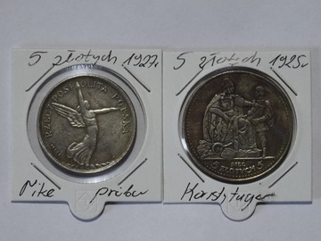 5zł.1925,1927 Konstyt.,Nike monety kolekcjonerskie