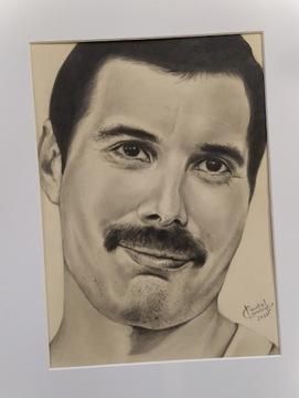 Rysunek Freddie Mercury ołówkiem a4