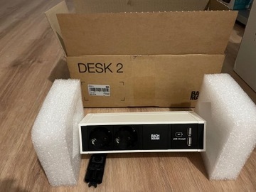 Bachmann DESK2 - Mediaport biurkowy 2x230V + USB