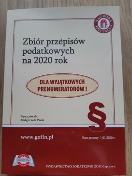 Zbiór przepisów podatkowych na 2020 rok wyd. gofin