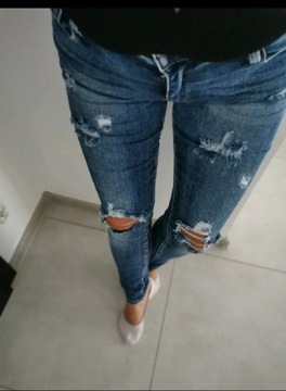 Spodnie jeans rurki rozmiar S