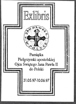 Ex libris Pielgrzymki Jana Pawła II do Polski. 1997r.