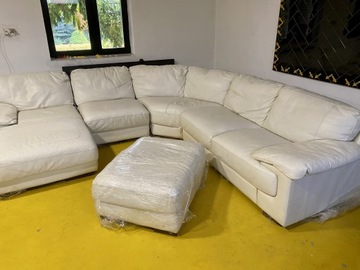 Sofa biała skórzana  