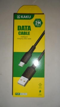 KAKU Kabel Przewód 2,8A 2m MICRO USB  czarny