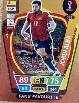 Karta Jordi Alba 333 rok 2022 Adrenalyn xl Panini