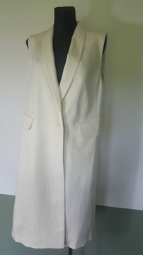 H&M Sukienka kamizelka kremowa Basic Klasyczna Lyocell Wełna 40 L