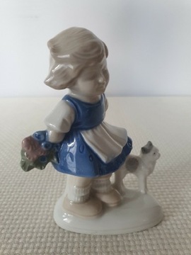 Grafenthal porcelana figurka dziewczyna z kotkiem