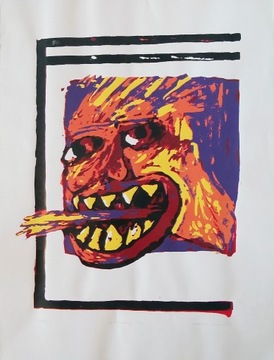 "Gęba" – grafika (serigrafia).