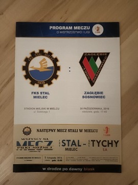 Program Stal Mielec - Zagłębie Sosnowiec 2016/17