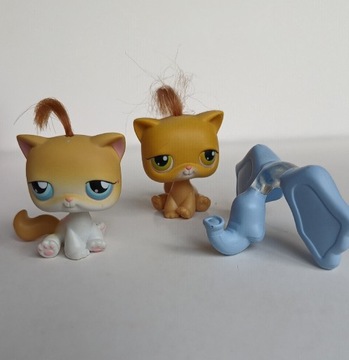 Littlest Pet Shop 2 siostry kotki i trąba słonia