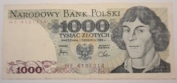 1000 złotych z 1982 roku, Seria HF 4131314 RADAR