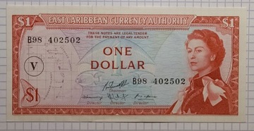 Banknot , Karaiby Wschodnia - 1 Dolar