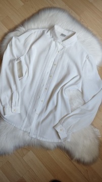 Kremowa koszula z ozdobnym kołnierzykiem roz.L/XL Ecru Vintage
