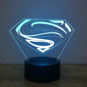 Lampka nocna LED 3D, Superman S