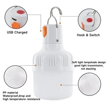 Lampa Led z UsB kemping