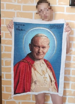 Obraz Jan Paweł II haft krzyżykowy 