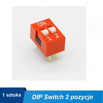 Przełącznik DIP Switch 2 pozycje Czerwony