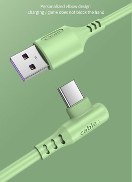 KABEL 5A USB-C KĄTOWY 90° ULTRA SZYBKIE ŁADOWANIE