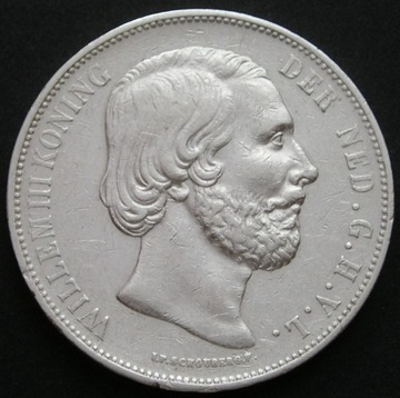 Holandia 2 1/2 guldena 1872 - król Willem - srebro