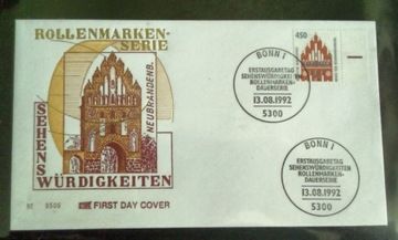 FDC Niemcy 1992 Rollenmarken serie