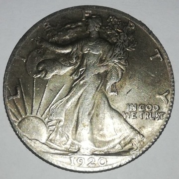 Half Dollar 1920 Walking Liberty pół dolara USA