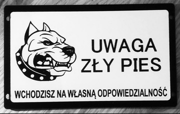 Trwałe tabliczki uwaga zły pies duży wybór