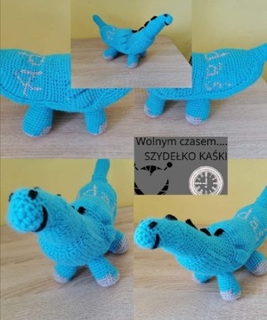 Dinozaur na szydełku IMIĘ GRATIS handmade 