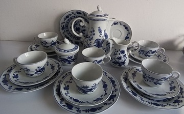 PORCELANA WELLCO KREFELD ECHT KOBALT CEBULOWY