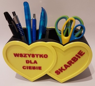 Personalizowy sorter na biurko serce do szkoły