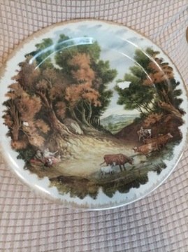 Stary malowany talerz 