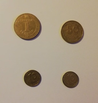moneta Ukraina 10 lub 50 Kopiejek 1 Hrywna