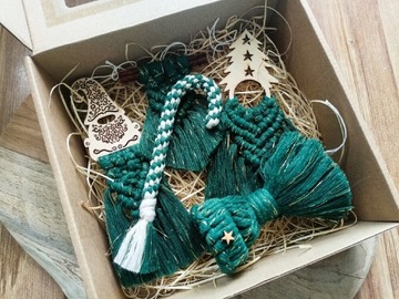 Świąteczny box ozdoby świąteczne hand made makrama