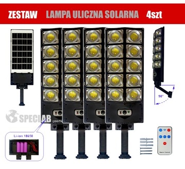 ZESTAW 4szt Lampa Uliczna Solarna Czujnik W789A-5