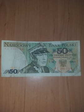 Stary banknot PRL 50 zł
