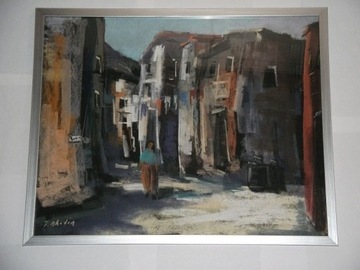 BURANO "  - T. RHODIN - 1964 r- PASTEL JAK OBRAZ