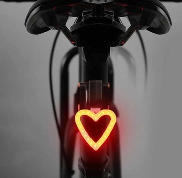 Lampka rowerowa tylna led serce